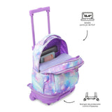 Mochila Escolar Grande Con Ruedas Desmontable Tiza Corazones y Estrellas Talla L - Totto