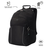 Mochila Escolar Grande Totto Cambri 2.0 Mochila De Tres Compartimentos Con Refuezos Para Tablet o PC Color Negro - Totto