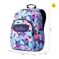 Mochila Escolar Grande Acuareles Acuareles Dear Blue Corazones - Totto
