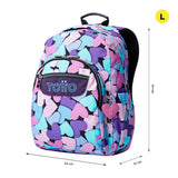 Mochila Escolar Grande Acuareles Acuareles Dear Blue Corazones - Totto