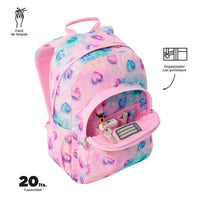 Mochila Escolar Grande Acuareles Glitter Shiny Heart - Totto