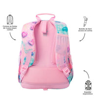 Mochila Escolar Grande Acuareles Glitter Shiny Heart - Totto