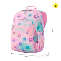 Mochila Escolar Grande Acuareles Glitter Shiny Heart - Totto