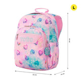 Mochila Escolar Grande Acuareles Glitter Shiny Heart - Totto