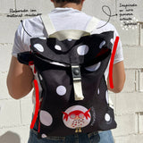 Mochila viajeros Pepikusama RPET Pepita Viajera en papeleria Badajoz disponible en Be To Be Menacho y Valdepasillas