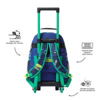 Mochila Escolar Mediana Con Ruedas Rue Bomper Kong Lab Talla M - Totto