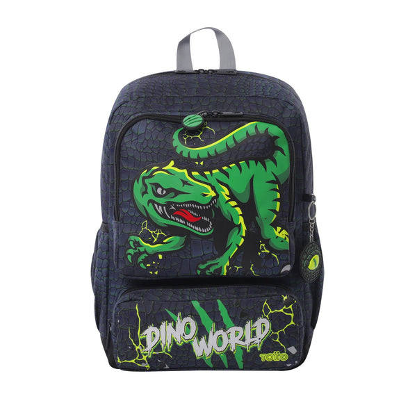 Mochila Escolar Rex Dino Raptors Dinosaurios Talla M - Totto