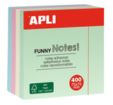 Notas adhesivas Apli Funny Notes colores pastel 75x75 mm 400 unidades disponibles en papeleria en Badajoz