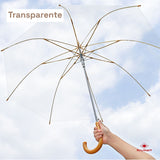 Paraguas Juvenil Automático Transparente Mango Colores Variados Pastel - Roymart