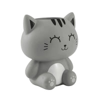 Cubilete Portalápices Organizador De Sobremesa Escritorio Gatito Gris Pencil Holder - Itotal