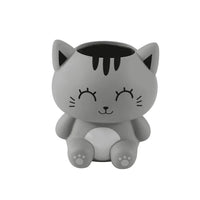 Cubilete Portalápices Organizador De Sobremesa Escritorio Gatito Gris Pencil Holder - Itotal