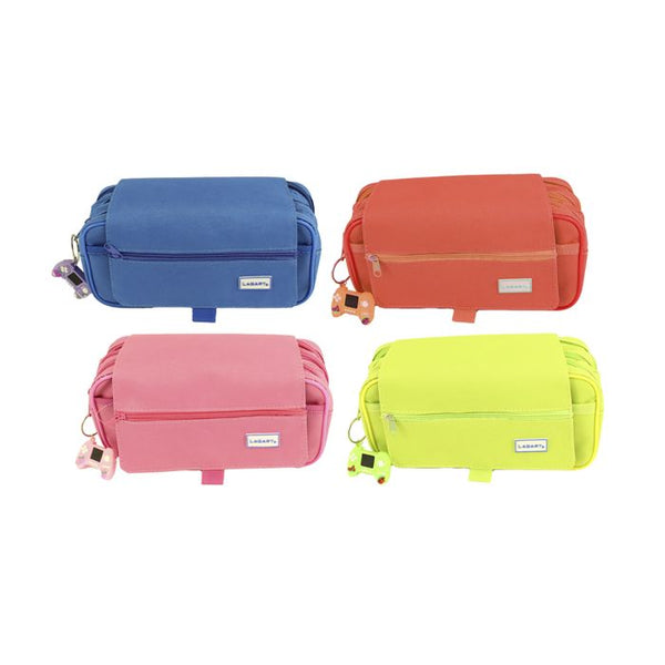 Estuche Portatodo Tres Cremalleras Tres Compartimentos Con Solapa y Llavero Gamer - Lagart