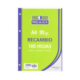 Recambio Premier A4 4/T 90 gr Cuadrícula 4x4 mm 100 Hojas - Premier