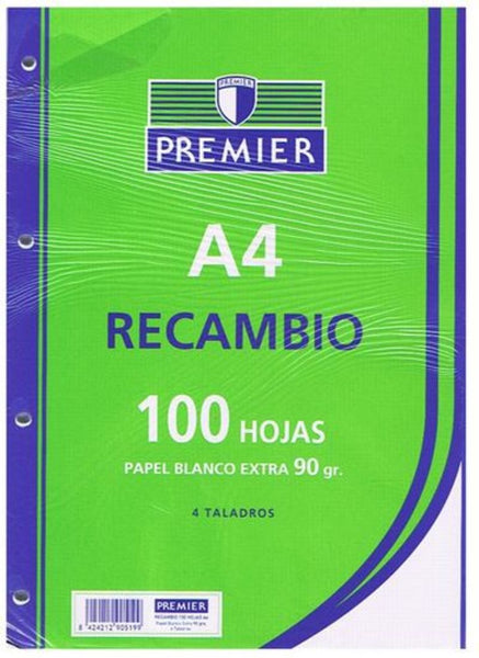 Recambio Premier A4 milimetrado 90 g 100 hojas – papelería Badajoz en Be To Be Menacho y Valdepasillas
