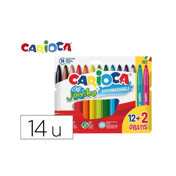 Rotuladores Jumbo Carioca 12 + 2 Colores Variados - Carioca