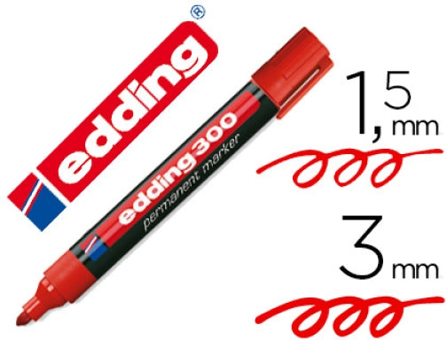 Rotulador permanente edding 300 rojo en papeleria badajoz disponible en be to be menacho y valdepasillas