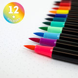 Rotuladores Punta Pincel Bright Colours Brush Markers 12 Colores Brillantes - Legami