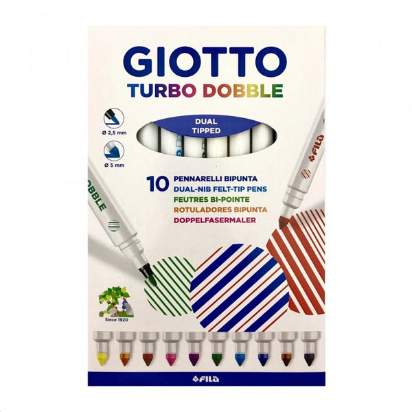 Rotuladores De Colores Turbo Color Doble Punta Lavables 10 Colores - Giotto