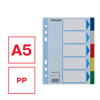 Separadores A5 de polipropileno colores Esselte en papelería Badajoz – disponibles en Be To Be Menacho y Valdepasillas