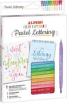 Set Iniciación Lettering 12 Rotuladores Pastel Doble Punta Punta Pincel + Bloc de Iniciación + Guía con Patrones - Alpino