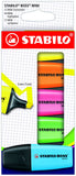 Set de 5 mini marcadores Stabilo Boss neon colores surtidos disponible en papeleria Badajoz