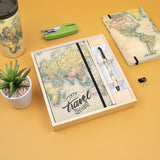 Set De Papelería Libreta + Bolígrafo Travel Mapa - I-Total