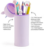 Estuche Portatodo De Silicona 2 en 1  Estuche Y Cubilete De Escritorio Unicornio Kawaii - MiquelRius