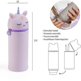 Estuche Portatodo De Silicona 2 en 1  Estuche Y Cubilete De Escritorio Unicornio Kawaii - MiquelRius