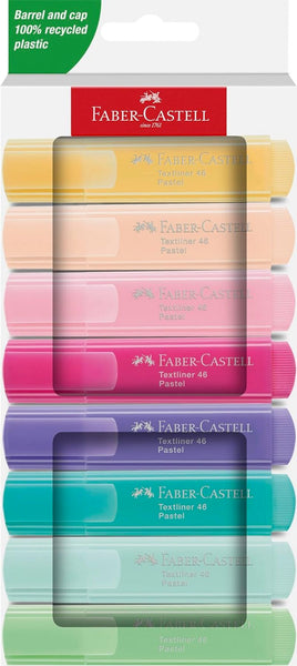 Marcadores Faber-Castell Textliner 8 colores pastel en papelería Badajoz – disponibles en Be To Be Menacho y Valdepasillas