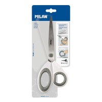 Tijeras de Oficina de Metal de 22 cm Tijeras De Oficina De Acero Inoxidable Con Puntas Redondas Ergonómicas Color Blanco - Milan