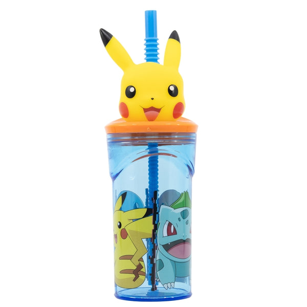 Vaso Figurita Con Pajita 3D 360 Ml Pokémon Pikachu - Stor