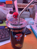 Vaso Termo Taza Térmica con Tapa de Personajes en Acero Inoxidable con Pajita Inox 440 ml - SE