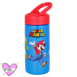 Botella de agua infantil con pajita Super Mario Bros Stor disponible en papeleria en Badajoz