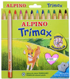 Lapices Alpino Trimax triangulares 12 colores con sacapuntas disponibles en papeleria en Badajoz