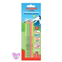 Lapices Fluorescentes 6 Lápices 6 Colores Marcadores + Sacapuntas - Alpino