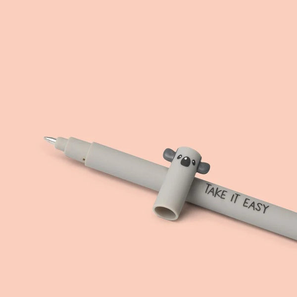 Bolígrafos De Gel Borrables Kawaii - Pack De 4 Con Temática Koala, Punta 0.7 Mm, Ideales Para Escuela Y Oficina