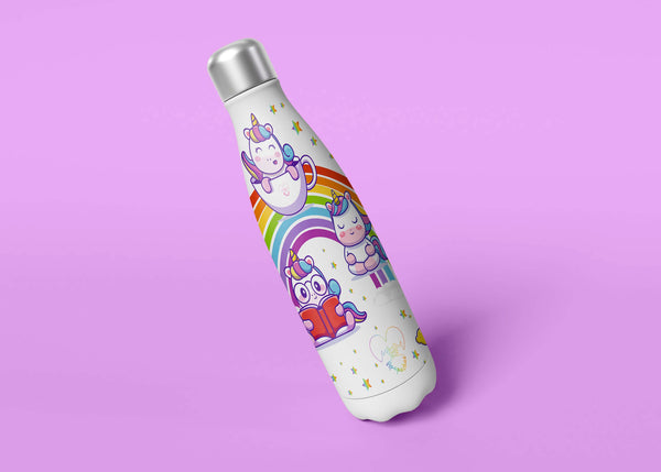 Botella Térmica De Acero Inoxidable 500 ml Rainbows de Unicornios