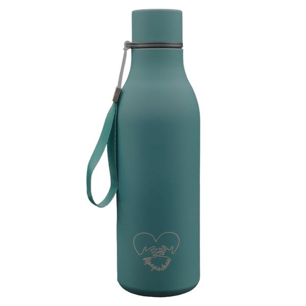 Botella Agua Acero Inoxidable - Botella Agua Niños - 500ml - Botella Térmica Boca Estándar - Sin BPA, para Niños & Adultos, Deporte, Oficina, Yoga, Ciclismo - Botella Térmica Termo Verde Oliva - Apapachar