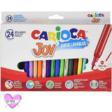 Carioca Rotuladores De Colores Superlavables Punta Fina Caja 24