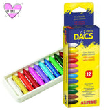 Alpino Ceras Blandas Dacs ( 12 Colores ) - Estuche Con 12 Ceras De Colores Blandas Dacs - Alpino