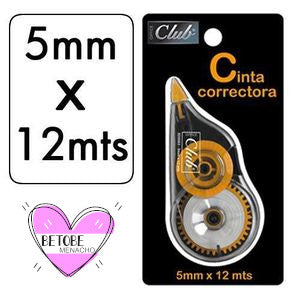 Cinta Correctora Mini De 8 Metros – Corrector De Errores Para Bolígrafo, Lápiz O Rotulador, Marca Poessa