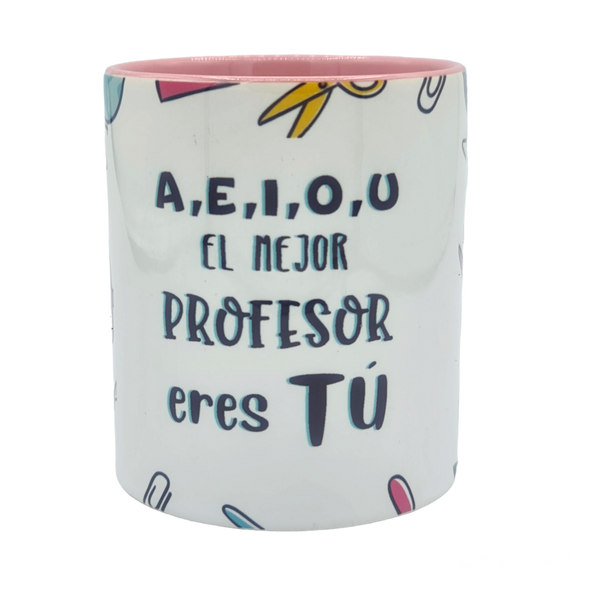 Cubilete Portalápices a, e, i, o, u, El mejor profesor eres tú