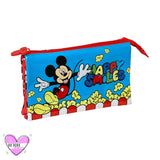 Estuche / Portatodo De Tres Compartimentos Mickey Happy Smiles