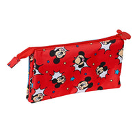 Estuche / Portatodo De Tres Compartimentos Mickey Happy Smiles