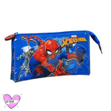 Estuche / Portatodo De Tres Compartimentos Spiderman Marvel