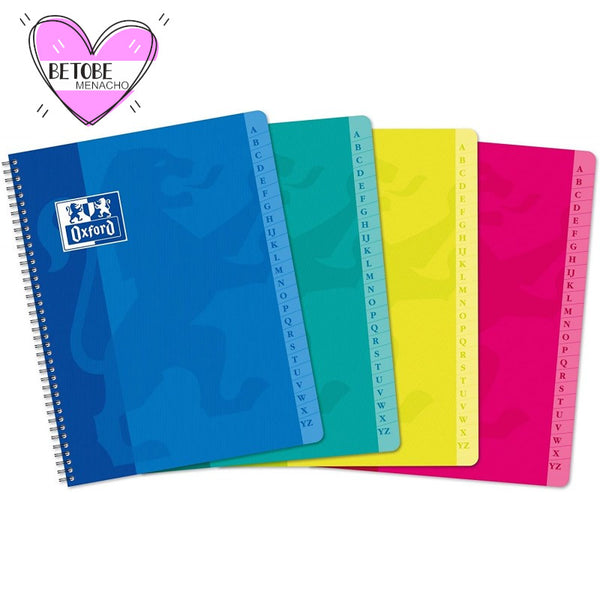 "Cuaderno con índice alfabético Oxford en papelería Badajoz – disponible en Be To Be Menacho y Valdepasillas"