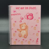 Libreta Diseño A5 Hay Que Ser Felices No Perfectos...