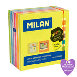 Notas adhesivas MILAN 76x76 mm colores neon en papeleria Badajoz disponible en Be To Be Menacho y Valdepasillas