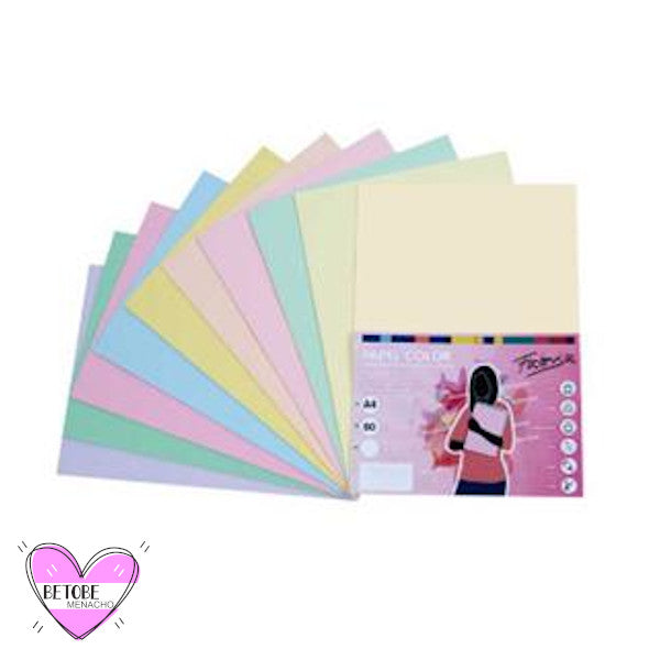 Paquete De Cartulinas A4 - 5 Colores Pastel Variados - Pack 50 ud - Fa ...