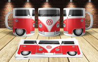 Taza De Cerámica - Wolks T1 Camper Van Roja